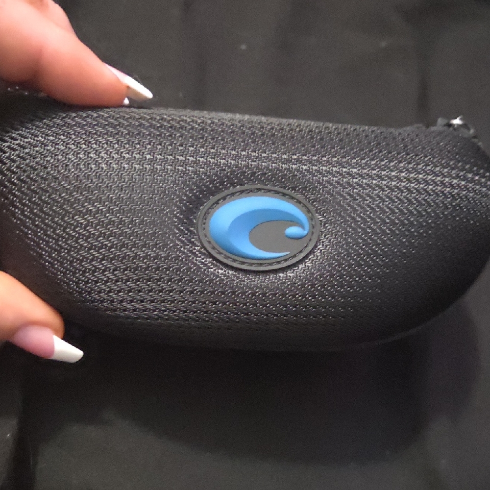 Costa Black Tailfin Polarized Sunglasses With Black Case/Blue Logo, Never Worn.